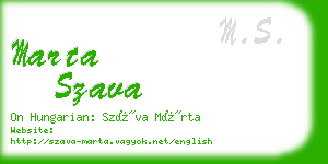 marta szava business card